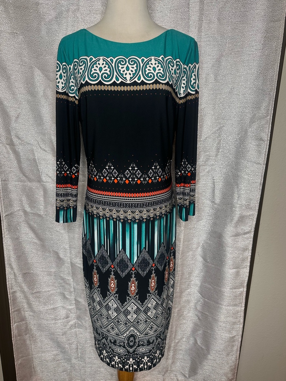 CACHE | Patterned Long Sleeve Dress